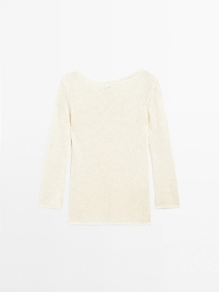 Pull long en maille ajourée - Limited Edition