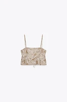 EMBROIDERED CROP TOP