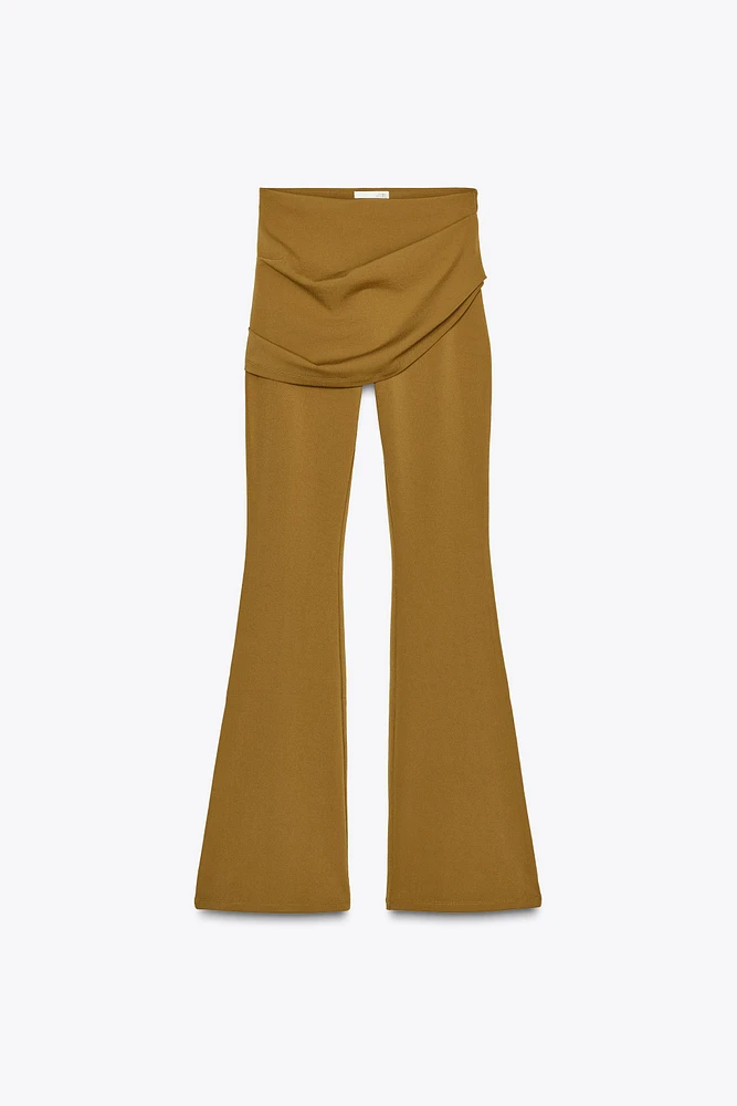 PANTALON FLARE TAILLE DRAPÉE