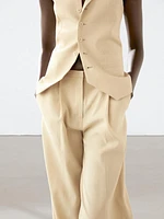 Pantalon tailleur en lin mélangé