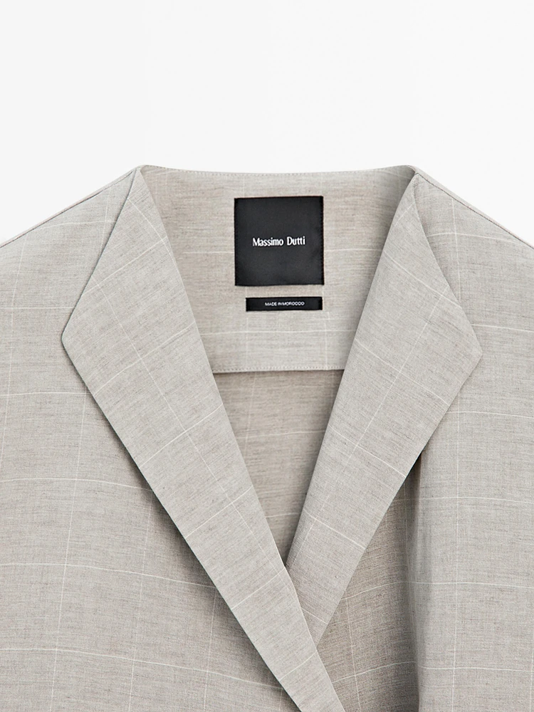 Kimono lin imprimé carreaux