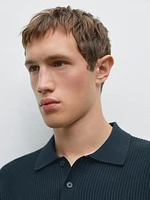 100% cotton textured knit polo shirt