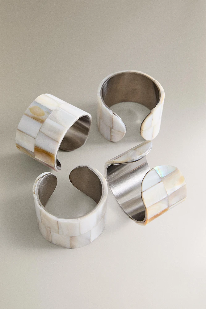 MOTHER-OF-PEARL NAPKIN RINGS (PACK OF 4)