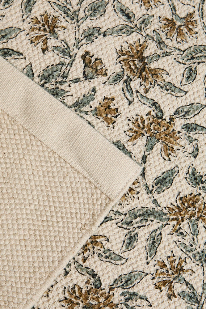 TAPIS IMPRIMÉ FLORAL BLOCK PRINT