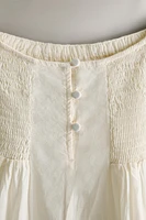 CHEMISE DE NUIT COTON DENTELLE ET FRONCÉ