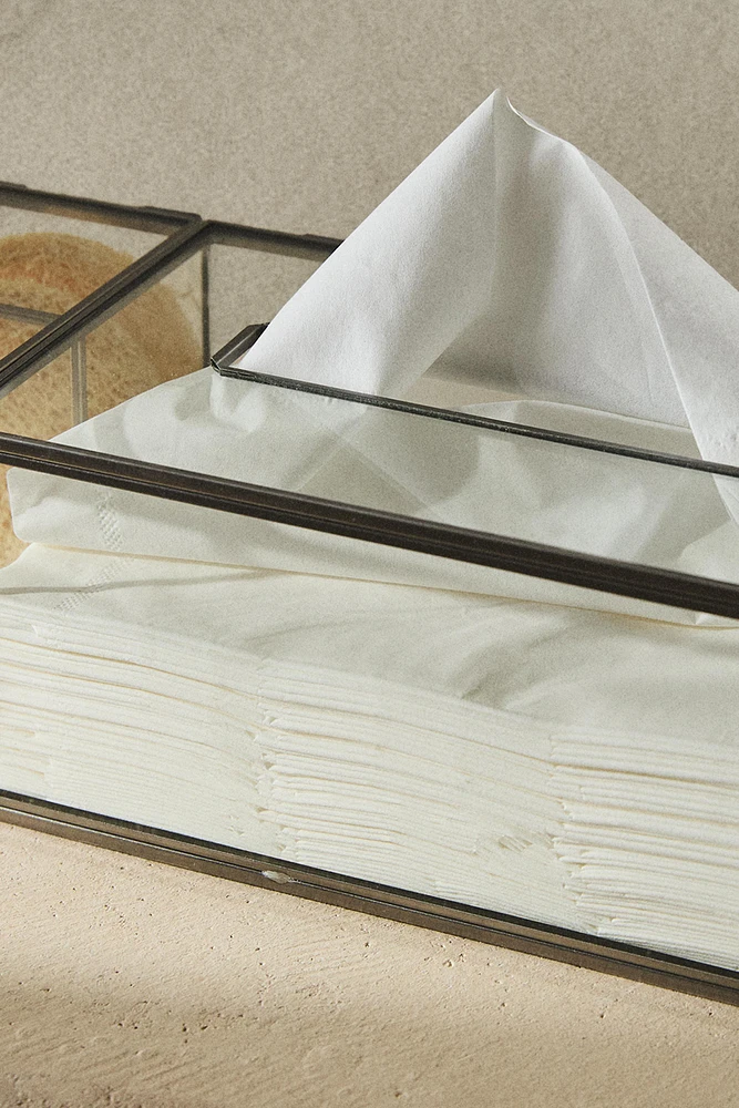 GLASS AND METAL MULTI-PURPOSE TISSUE BOX