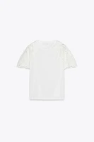 EMBROIDERED SLEEVE T-SHIRT