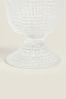 GLASS EGG CUP WITH RAISED DETAIL