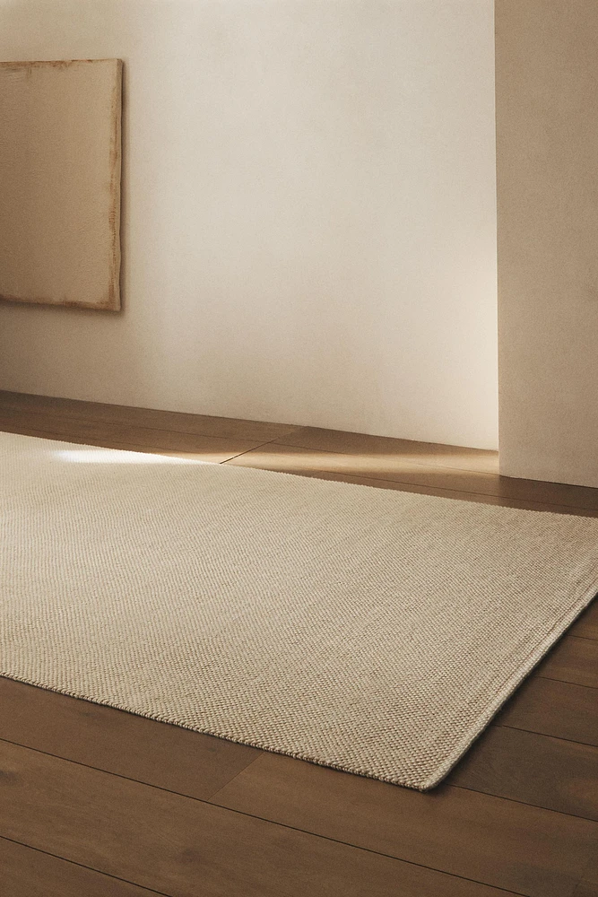 RECTANGULAR DOUBLE BOUCLÉ JUTE AREA RUG