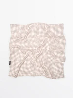100% silk check pocket square