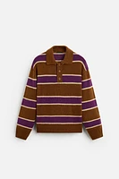 STRIPED KNIT POLO