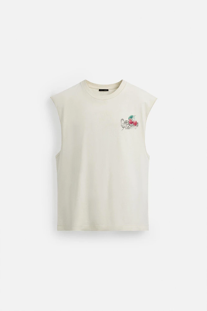 T-SHIRT DÉBARDEUR À IMPRIMÉ
