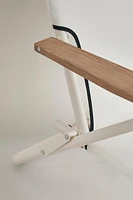 CHAISE DE PLAGE PLIABLE ACCOUDOIRS BOIS