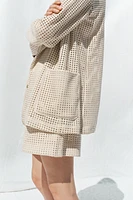 VESTE DÉCOUPÉE EFFET DAIM