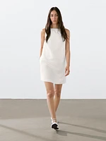 Flowing linen blend mini dress