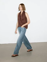 Jean large mid-rise à clous