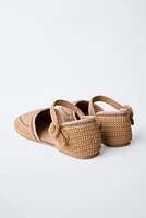 CROCHET HEELED BALLET FLATS