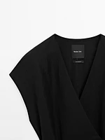 Kimono lin croisé avec nœud