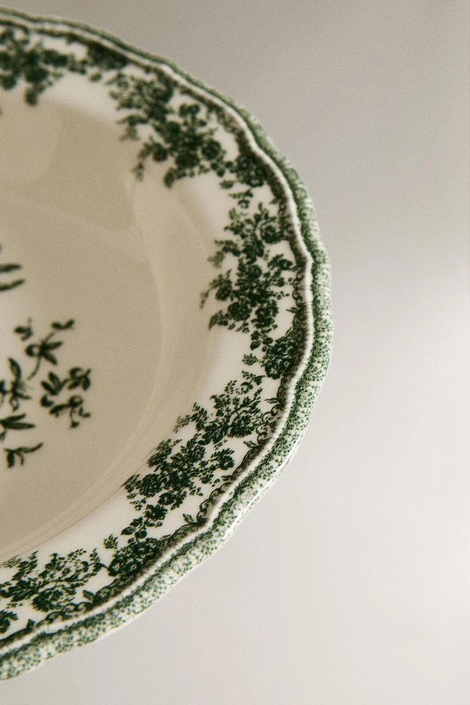 ASSIETTE CREUSE FAÏENCE FLORALE
