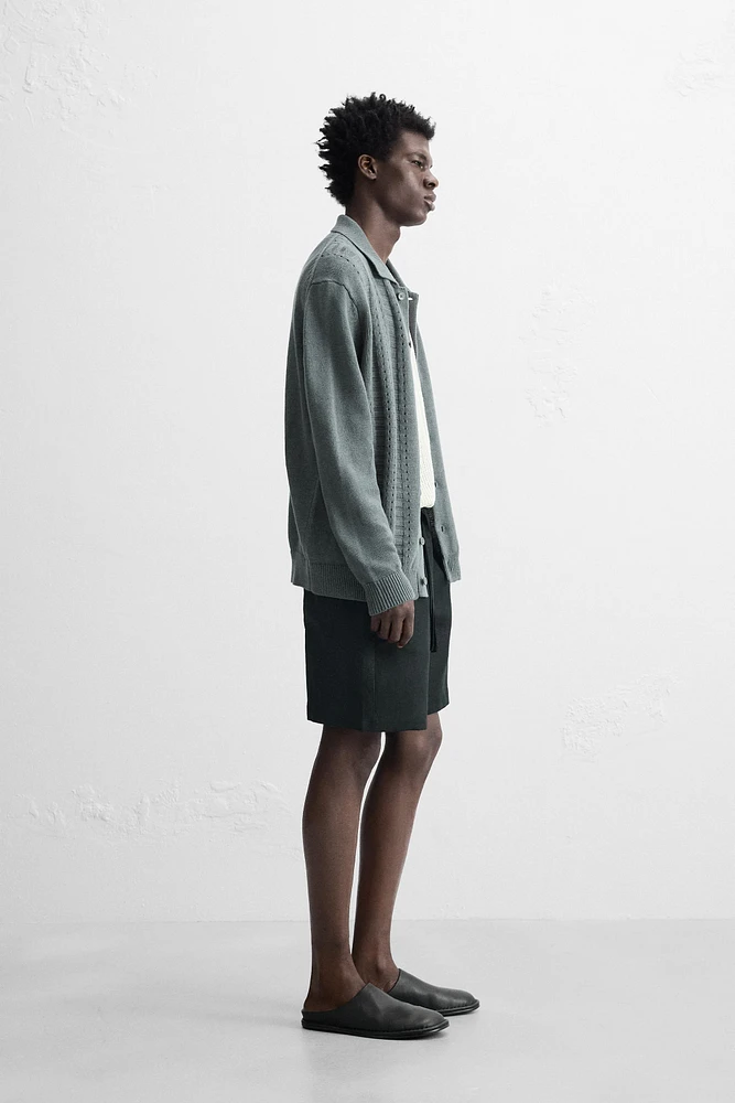 OPENWORK TEXTURED CARDIGAN