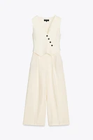 COMBINAISON LONGUE STYLE GILET AVEC LIN