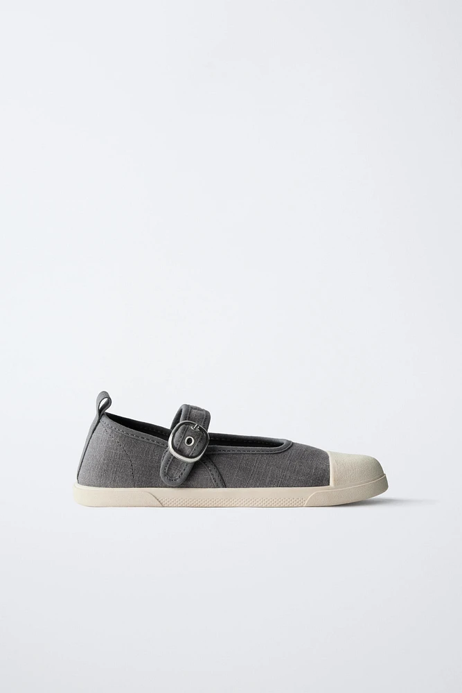 SPORTY COTTON BALLET FLATS
