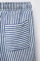 STRIPED TEXTURED SHORTS