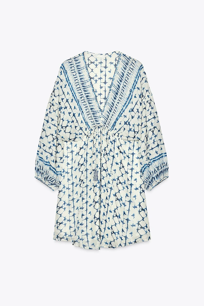 ROBE IMPRIMÉE FIL MÉTALLISÉ