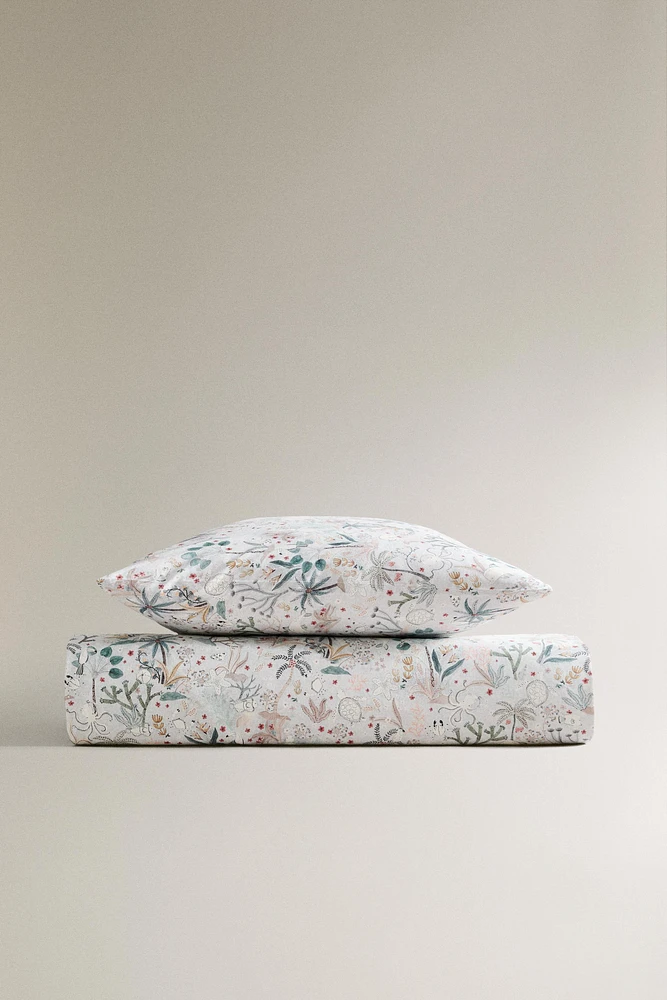 HOUSSE DE COUETTE ENFANT IMPRIMÉ MARIN