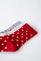 THREE PACK OF HEART SOCKS