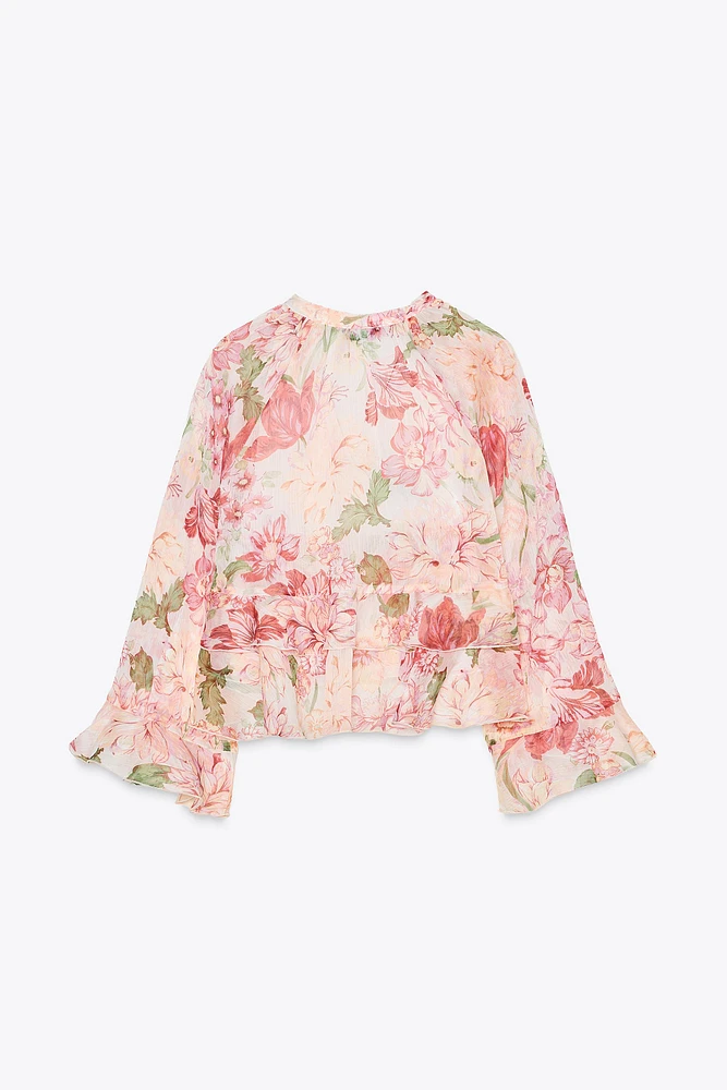 CHEMISE IMPRIMÉE À VOLANTS