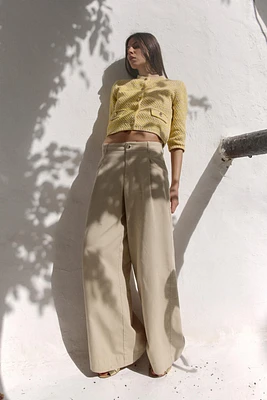 PANTALON LARGE À PINCES