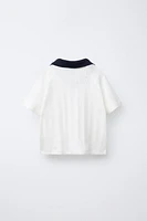 CONTRAST POLO COLLAR T-SHIRT