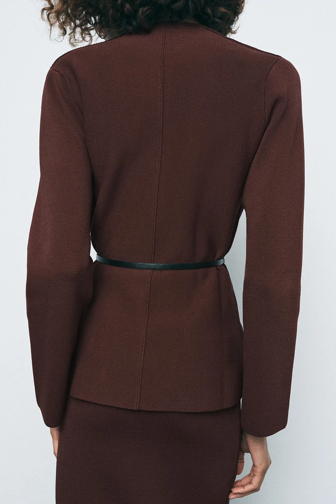 SMOOTH KNIT BELTED JACKET