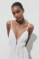 POPLIN MIDI DRESS WITH STRAPS