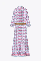 ROBE MIDI IMPRIMÉE CEINTURE