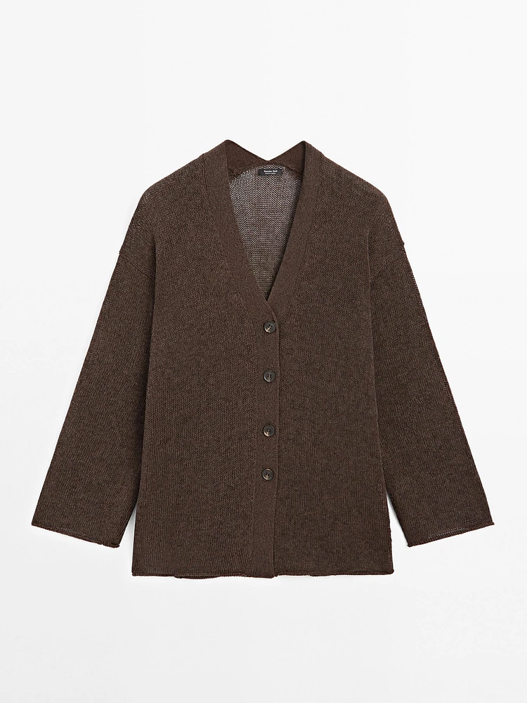 Cardigan oversize en maille fine
