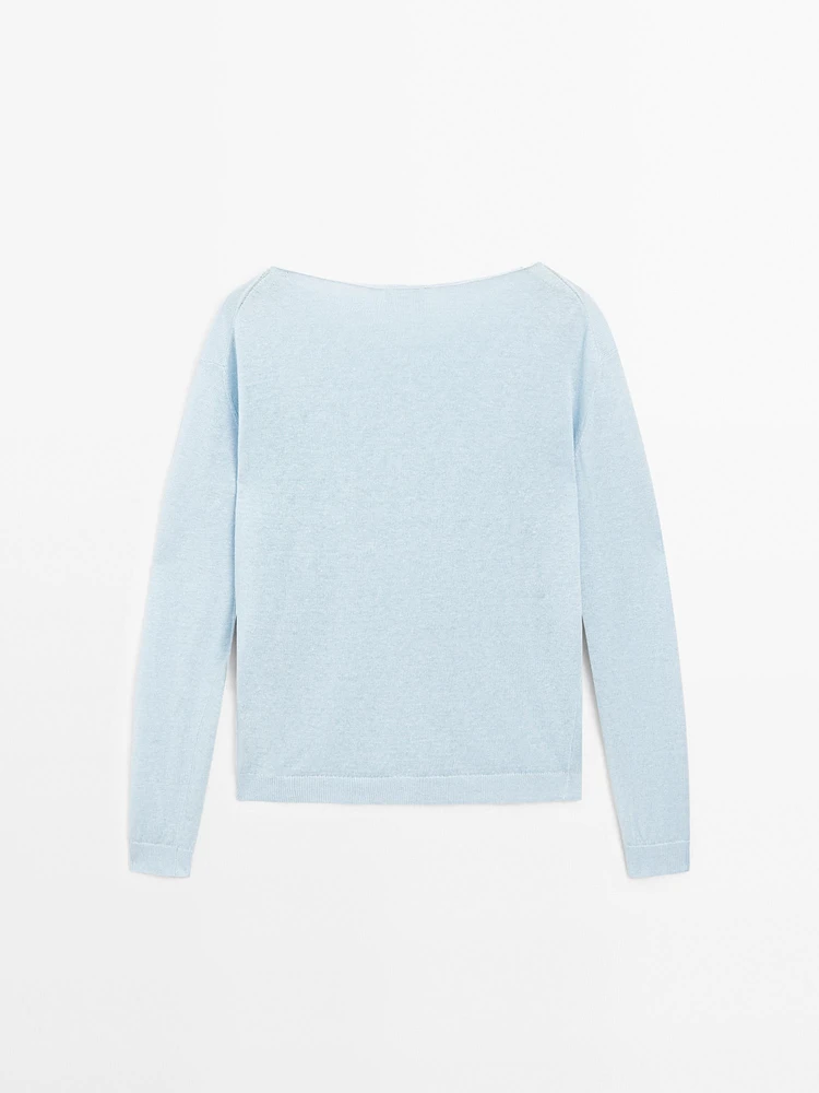 Pull col bateau 100 % lin