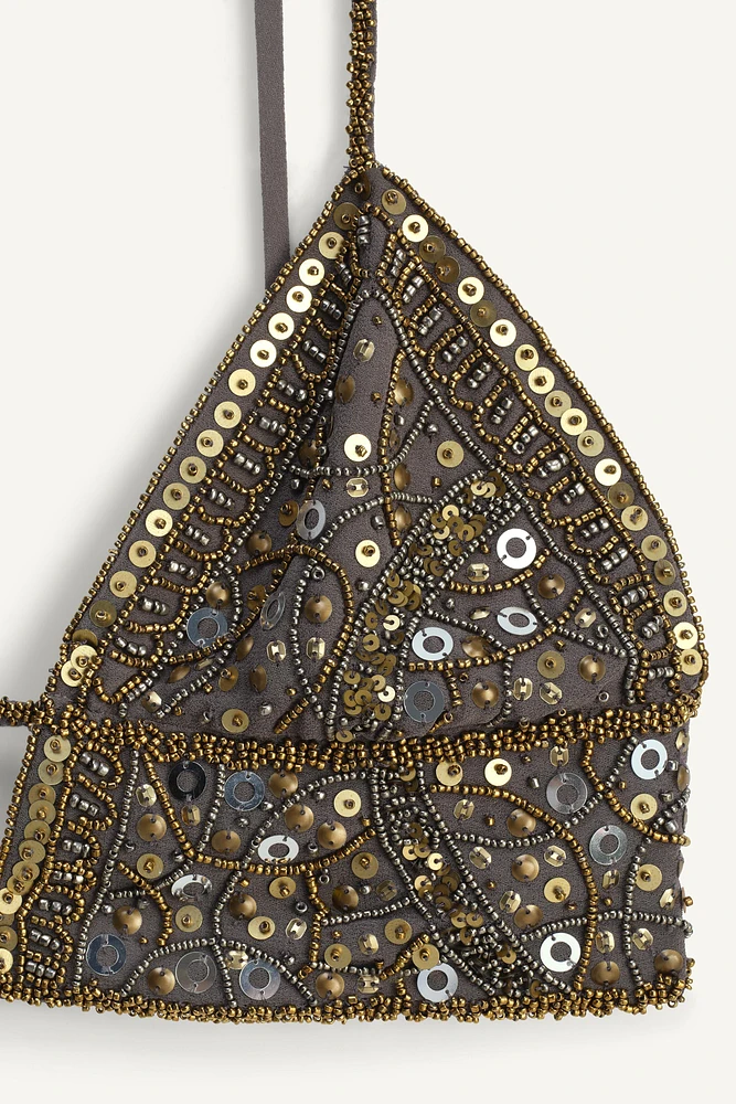 LIMITED EDITION EMBROIDERED TRIANGLE BRALETTE