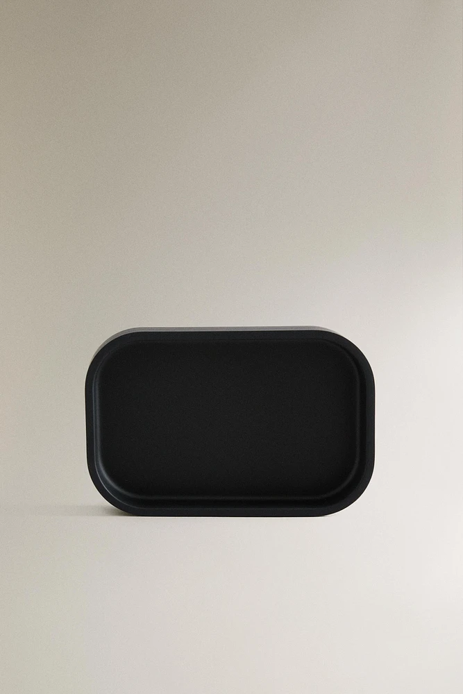 BLACK RESIN BATHROOM SOAP DISH