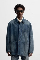 SURCHEMISE EN DENIM DÉLAVÉ