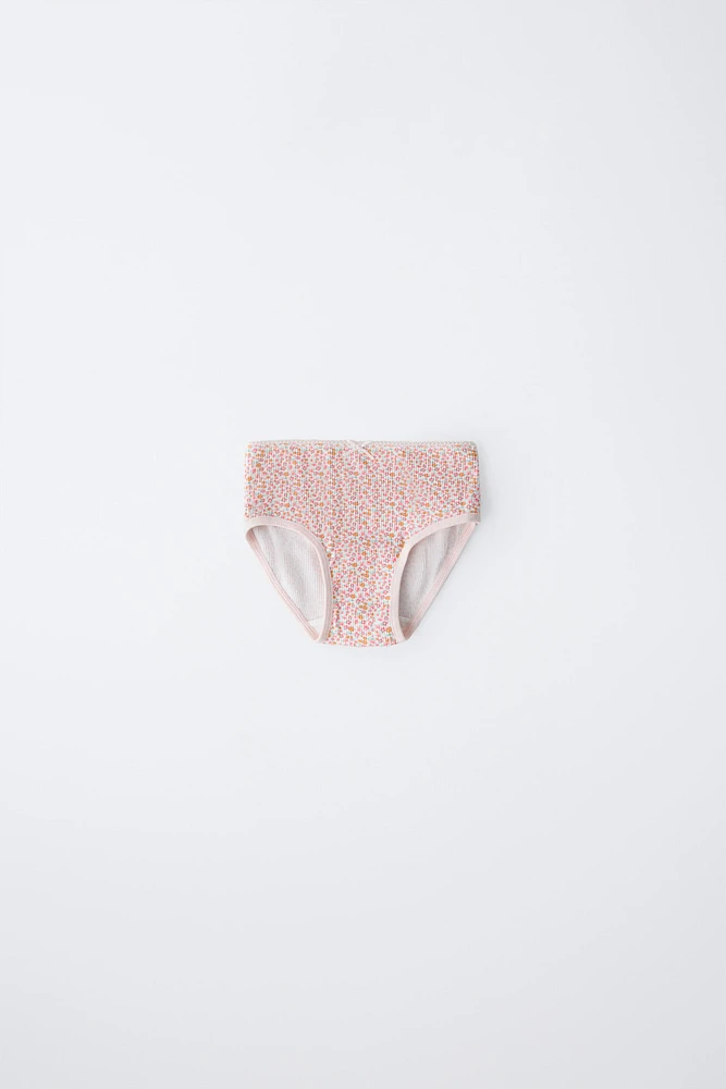 6- ANS/ LOT DE SIX CULOTTES PATCHWORK ET FLEURS RIB
