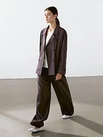Cotton blend trench coat with back detail