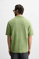 BOUCLÉ TEXTURED KNIT SHIRT