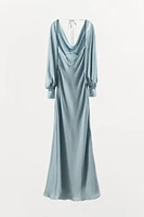 OPEN BACK SATIN EFFECT DRESS