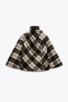 WOOL BLEND PLAID CAPE ZW COLLECTION