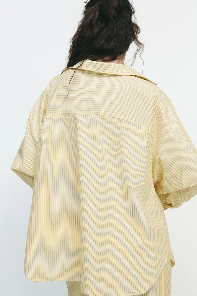 OVERSIZED STRIPED POPLIN SHIRT