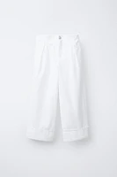 PANTALON POPELINE BOUTON BIJOU