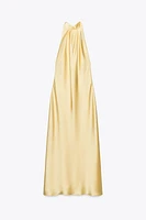 SATIN HALTER MIDI DRESS
