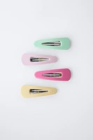 LOT DE QUATRE PINCES CLIP COULEURS